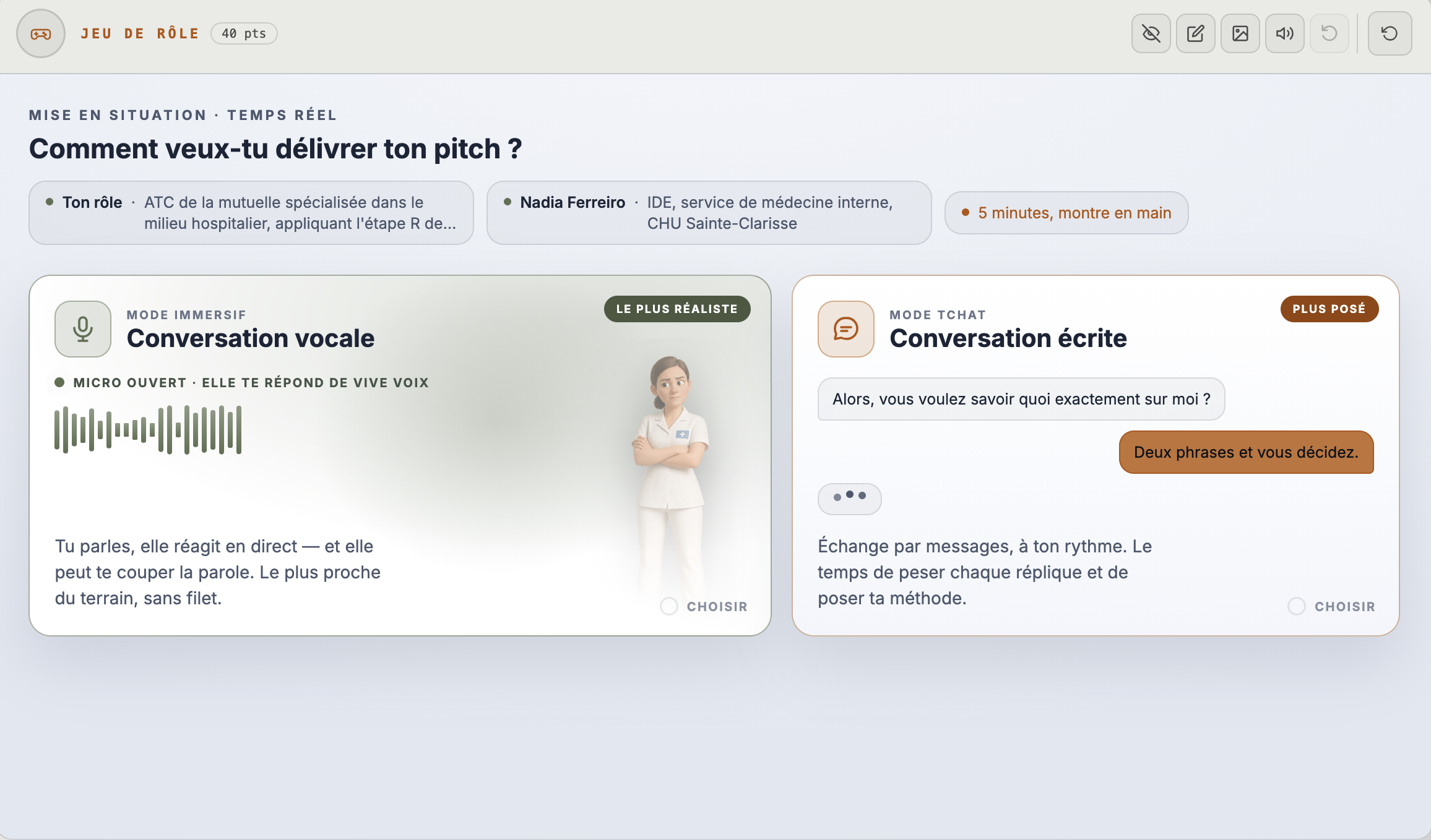 Jeu de r&ocirc;le : conversation vocale ou &eacute;crite